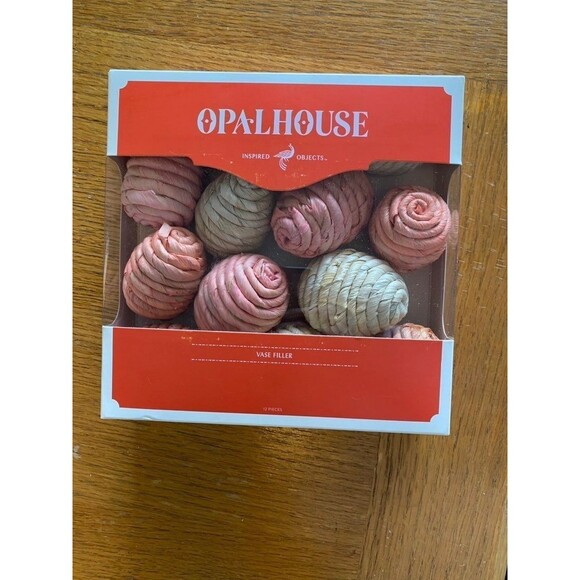 Corn Husk Egg Vase Filler Easter Holiday Spring Decor Pink and Cream NIB - Picture 1 of 7